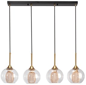 Toolight - Závesné svietidlo 4xG9 60W APP899-4CP, čierna-zlatá, OSW-03202