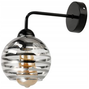 BERGE Sklenená LED nástenná lampa 1xE27 - gulička s horizontálnymi pruhmi