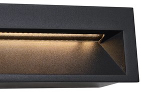 Moderné zapustené nástenné svietidlo čierne 28 cm vrátane LED IP65 - Mert