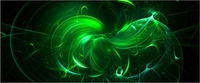 Obraz - zelená abstrakcia (120x50 cm)