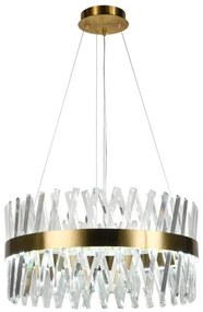 LED Stmievateľný luster na lanku LED/80W/230V 3000-6500K zlatá + diaľkové ovládanie