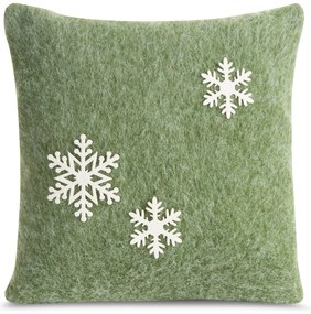 EUROFIRANY VIANOČNÁ DEKORAČNÁ OBLIEČKA NA VANKÚŠ SNOWFLAKE4 40X40 CM VZOROVANÁ
