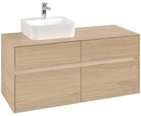 VILLEROY &amp; BOCH Collaro závesná skrinka pod umývadlo na dosku (umývadlo vľavo), 4 zásuvky, s LED osvetlením, 1200 x 500 x 548 mm, Nordic Oak, C098B0VJ