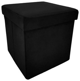 Skládací taburet s úložným prostorem PERFECT 30x30 cm černý