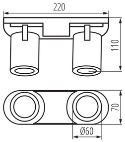 Kanlux 38965 - Bodové svietidlo LAURIN 2xGU10/10W/230V mosadz/biela