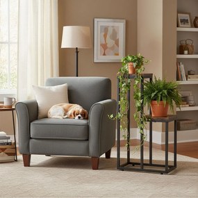 Stojan na květiny EVELIN 67x34,5 cm hnědý/černý