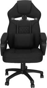 Herná stolička Springos – kancelárska stolička s nastaviteľnou výškou, hojdacou funkciou a bedrovou opierkou, čierna HF0036