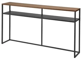 Konzolový stolík v čiernej a tmavo hnedej farbe v dekore jaseňa 20,5x126 cm Tower – YAMAZAKI