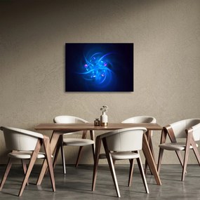 Moderný sklenený obraz modrej abstrakcie (70x50 cm)