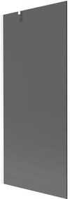 Mexen Next vaňová zástena jednokrídlová 80 x 150 cm, Grafitová čierna, Biela - 895-080-000-00-40-20
