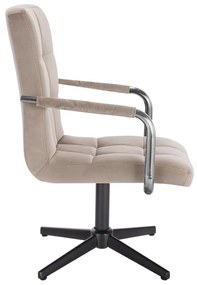 LuxuryForm DESIGN Stolička VERONA VELUR na čiernom kríži - latte