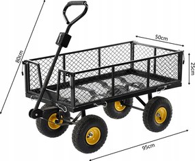 CH Čierny záhradný vozík s odnímateľnými bočnicami Loca M