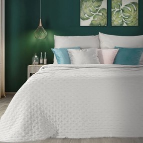 Kvalitný biely jednofarebný prehoz na manželskú posteľ