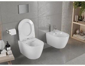 Mexen Carmen závesné wc Rimless s toaletným Slim sedátkom z duroplastu, biela - 30880300