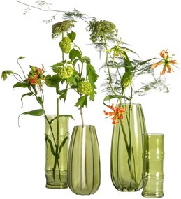 Zelená sklenená váza WOOOD Kane, výška 30 cm