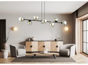 Luster na lanku ROSSI 8xE14/10W/230V čierna/šedá