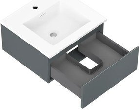 Mexen Orio, kúpeľňová skrinka 50 cm s umývadlom Otis, 1 zásuvka, grafitová matná/biela matná, 91A10-05023-1-BF66-W18M01