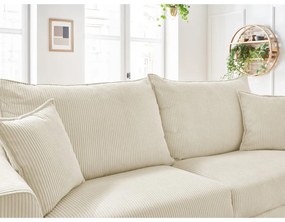 Krémová menčestrová rozkladacia pohovka 225 cm Augustin – Bobochic Paris