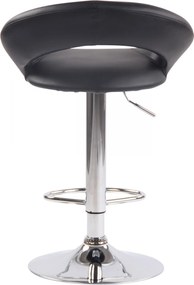 Barová stolička Olinda - koženka, chróm rám - čierna