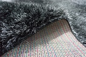 Koberec Seven Soft 7901 čierny shaggy obdĺžnikový – vysoký vlas Rozmer: 80x150 cm