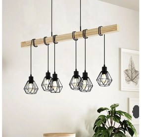 Eglo 44076 - Závesný luster na lanku TOWNSHEND 6xE27/60W/230V