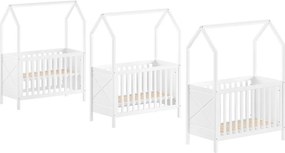 Biela postieľka z borovicového dreva s nastaviteľnou výškou 60x120 cm Scott – Vipack