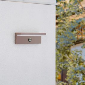 Brilagi-LED Vonkajšie nástenné svietidlo so senzorom TESSI LED/10W/230V hnedé IP54