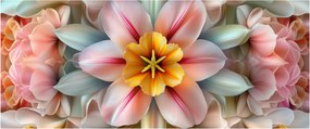 Obraz - Kaleidoskopický kvet (120x50 cm)