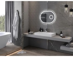 Mexen Umba, LED kúpeľňové zrkadlo s podsvietením a kozmetickým zrkadlom 80 x 60 cm, 6000K, ochrana proti zahmlievaniu, 9822-080-060-611-00