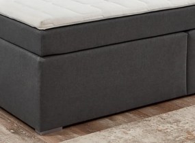 Posteľ boxspring s osvetlením Fargo 180x200 cm, šedá látka