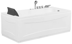 Vírivá vaňa s LED osvetlením ľavostranná 169 x 81 cm biela ARTEMISA Beliani