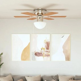 Ozdobný stropný ventilátor s osvetlením, 82 cm bledohnedý