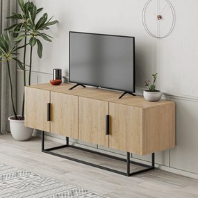 TV stolík v dekore duba v prírodnej farbe 140x55 cm Titan – Marckeric