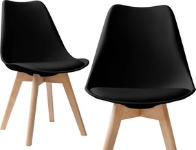 Čierna stolička v škandinávskom štýle K-NANTES BLACK DSW