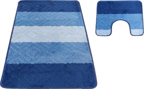 DY Kúpeľňová sada koberčekov s výrezom Montana 03N - modrá