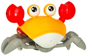 KIK Interaktívna hračka krab so zvukom a senzorom, USB nabíjanie, červený