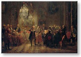 Obraz na plátne Adolph Menzel - Frederick Veľký hrá na flaute v Sanssouci | rôzne rozmery
