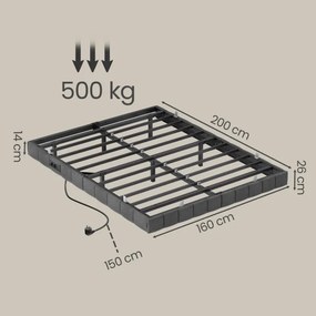 Manželská posteľ s LED podsvietením 160x200cm RMBB35165G101