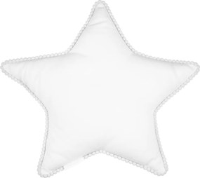 Boho vankúš hviezda s bublinkami biely 44 cm