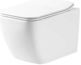 Rea Martin - závesná WC misa Rimless 51x37 s pomaly-padajúcim sedátkom, biela, REA-C8006