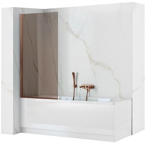 Rea Elegant, vaňová zástena s pevným krídlom 70x140 cm, medená matná, REA-W5694