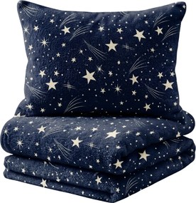 Obliečky mikroplyš STARLIGHT tmavomodré Rozmer obliečky: 70 x 90 cm | 140 x 220 cm