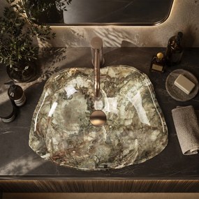 Rea Isla Canyon, umývadlo na dosku 490x370x140 mm, imitácia kameňa, REA-U7884