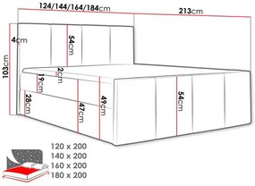 Manželská posteľ 180 cm Bridget  (čierna). Vlastná spoľahlivá doprava až k Vám domov. 1121848
