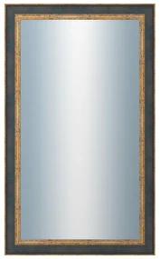DANTIK - Zrkadlo v rámu, rozmer s rámom 60x100 cm z lišty ZVRATNÁ modrozlatá plast (3068)