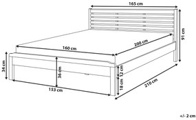 Drevená posteľ 160 x 200 cm svetlohnedá CARNAC Beliani