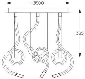 Zuma Line 2023573-BK - LED Prisadený luster BALBO LED/45W/230V 3000/4000/6000K