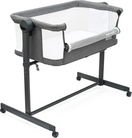 Baby Mix Prístavná postieľka Rose sivá, 84 x 80 x 52 cm