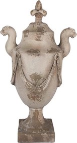 Béžová antik dekorácia s ornamentom ľalia Fleur-de-lis - 35*25*65 cm
