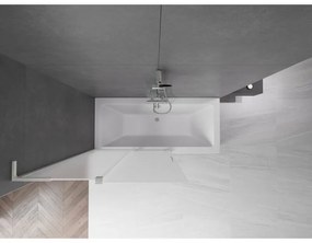 Mexen Velar L, 2-krídlová posuvná vaňová zástena 110 x 150 cm, 8mm sklo námraza, brúsená oceľ, 896-110-003-31-97